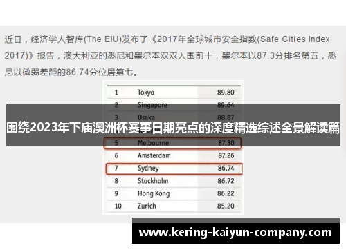 围绕2023年下庙澳洲杯赛事日期亮点的深度精选综述全景解读篇