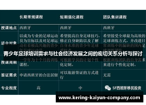 青少年足球培训需求与社会经济发展之间的密切关系分析与探讨